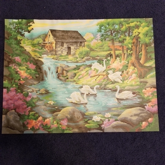 Vintage Swan Paint By Number Painting - Picture 2 of 3